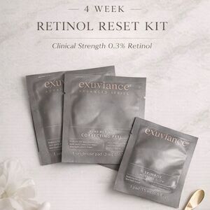 Exuviance 4 Week Retinol Peel Kit – 3 Pure Retinol + 1 Skinrise Pads NEW